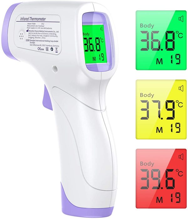 Thermometre Frontal Adulte, KKmier Thermometre sans Contact avec Affichage à LCD, Thermomètre Frontal Infrarouge Bébé Enfant Adulte, Thermometre Infrarouge avec Lecteur Rapide 99 Données Enregistrées – Image 6