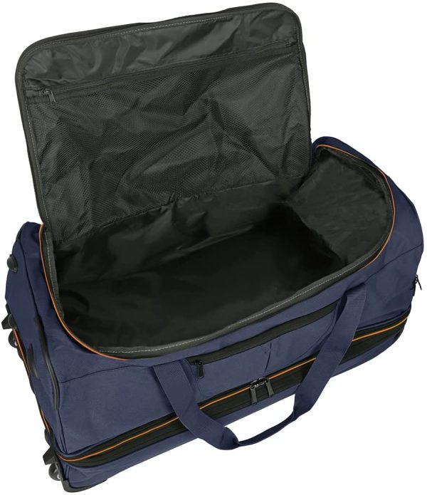 travelite valise trolley à 2 roulettes taille L avec pli d'extension, série de bagages BASICS : sac de voyage à roulettes avec volume supplémentaire, 70 cm, 98 litres (extensible à 119 litres), bleu – Image 8