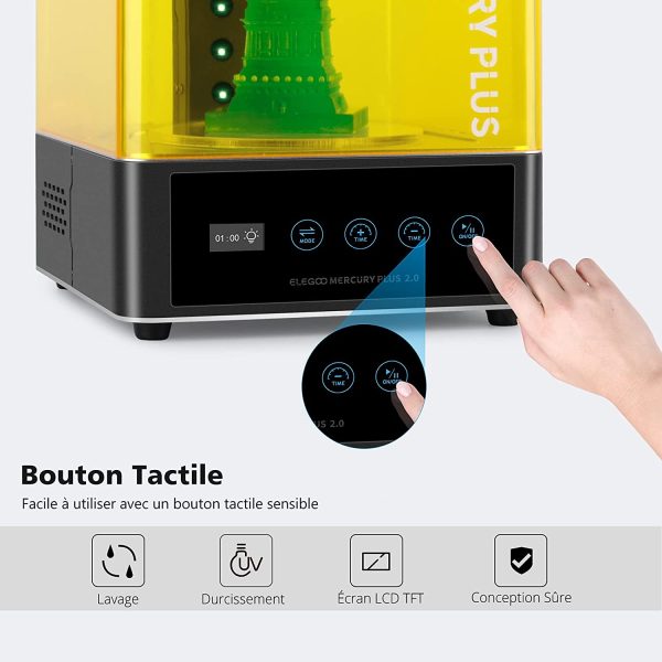 Mercury Plus V2.0 Machine de Lavage et de Durcissement 2 en 1 avec Plateau Tournant pour Modèles en Résine d'Imprimante 3D de Photopolymérisation UV pour Mars Photon S Photon Mono LCD/DLP/SLA – Image 7