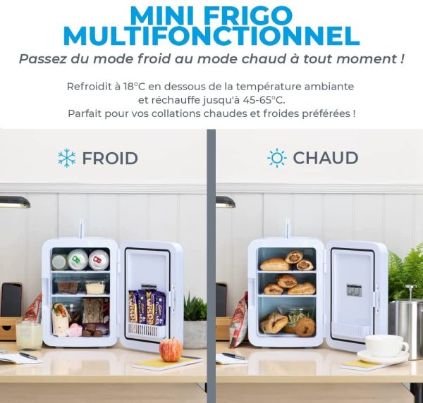 Mini Frigo  Ultra 10 - Refroidit et réchauffe | 10 litres / 10 Canettes 330ml | 220V/12V | Petit Réfrigérateur Portable pour la chambre, les produits cosmétiques, la voiture (Noir) – Image 3