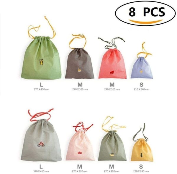 Creativee Lot de sacs de rangement étanche avec cordon de serrage, pour la gym, le sport, la natation, pour transporter le nécessaire de voyage, vêtements, lessive, trousse de toilette – Image 3