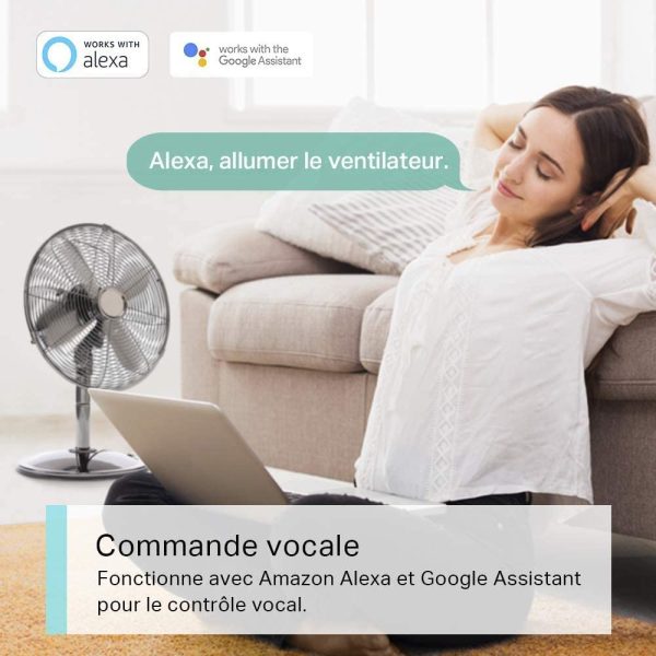 TP-Link Tapo Prise Connectée WiFi, Prise Intelligente compatible avec Alexa et Google Home, 10A, Contrôler la cafetière, la lampe, le radiateur à distance, aucun hub requis, Tapo P100(FR) 1 Pack – Image 6