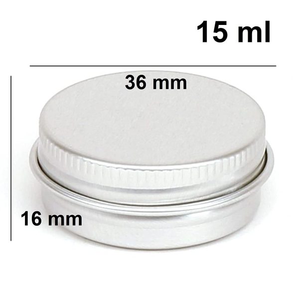 Boîte métallique ronde argentée en aluminium | Boîte à shampooing solide | Boîte de rangement de savon - Boîte de voyage - Boîte à savon | Ecologique 3 Tailles (15 ml) – Image 3