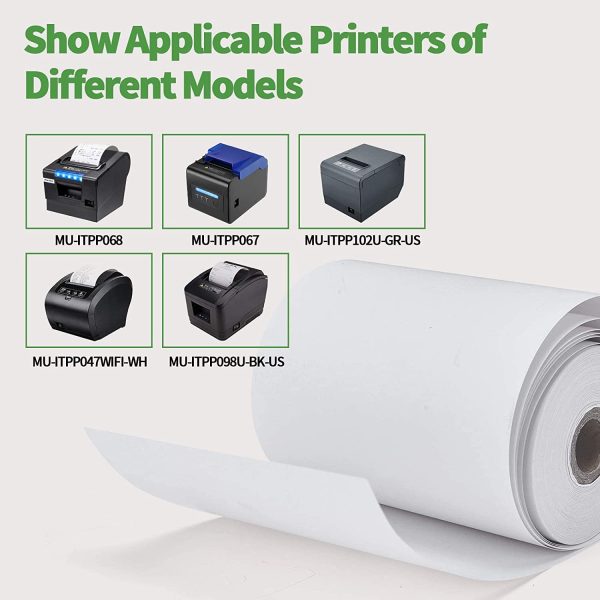 Papier Thermique 80mm POS Bobine 80x50mm Rouleau Ticket De Caisse 3 1/8" x 2" 10 Rolls Rouleau Thermique 80x50mm – Image 8