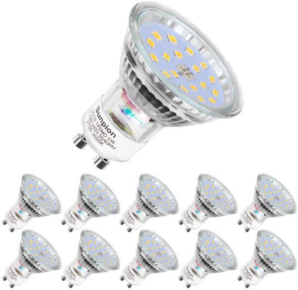 Ampoules LED GU10, 5W équivalent 60W, 600lm, Blanc Chaud 2700K, 120° Larges Faisceaux, Ampoules LED Spot, Lot de 10 – Image 8