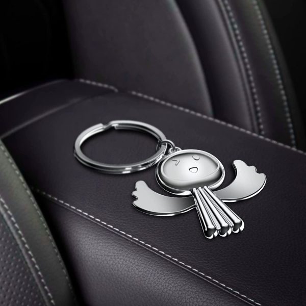 Foonii Porte Clef Femme,Porte Clé Couples pour Clés Personnalisable Porte Cle Voiture Porte-clés Ange Petite Fille Porte Clés Moto Convient pour la Saint-Valentin Noël Les Anniversaires – Image 2