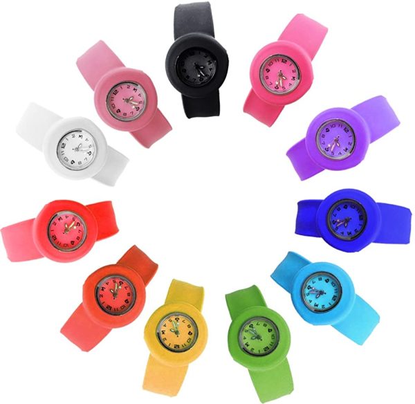 Slap on Montre en Silicone à Quartz Nombre Mode Montre de Sport Bracelet pour Enfant garçon Fille Lady Femme Homme Unisexe Snap Enfants Montres – Image 2