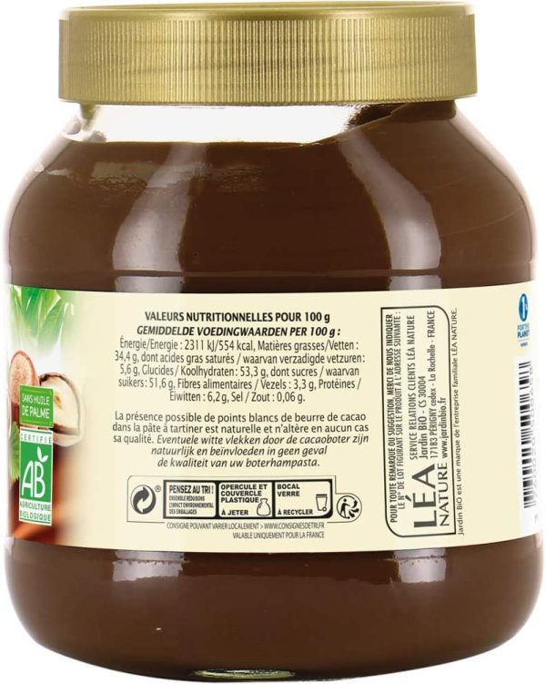 Jardin BiO étic Pâte à tartiner Chocolat Noisette 750 g – Image 3