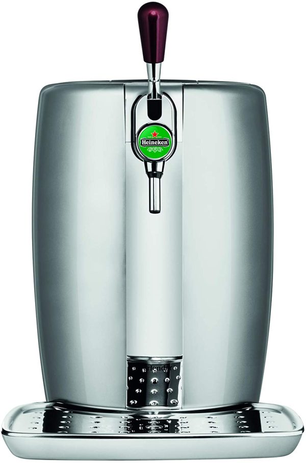 BeerTender Silver et chrome, Machine à bière, Pression pour la maison, Tireuse à bière, Pompe à bière, Coffret 2 verres YY2931FD