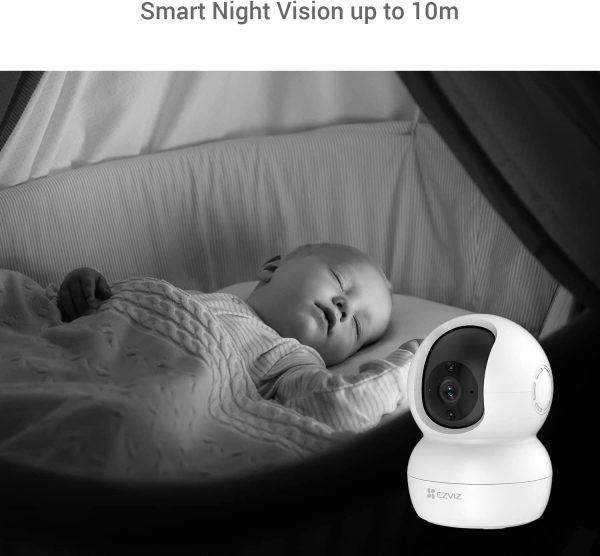 Caméra Surveillance WiFi Intérieure 2.4Ghz, Camera IP 360° 1080P avec Vision Nocturne Suivi de Mouvement, Caméra Bébé/Animaux avec Audio Bidirectionnel Pan/Tilt, Compatible avec Alexa – Image 4