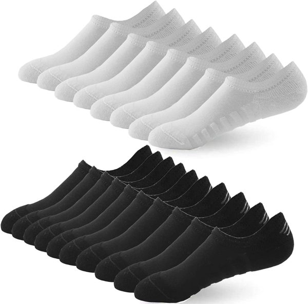 Budermmy Lot de 6 ou 10 paires Chaussettes Basses pour Femmes Hommes Invisible Socquettes Antiglisse de Sport en Coton – Image 3