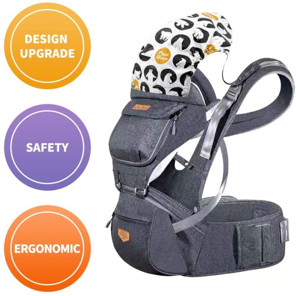 JooBebe Porte bébé Ergonomique/Physiologique/Multiposition 6 en 1 pour All Season,Ventral, Dorsal, Variable pour bébé(6 à 36 mois)(75cm ou haut) – Image 2