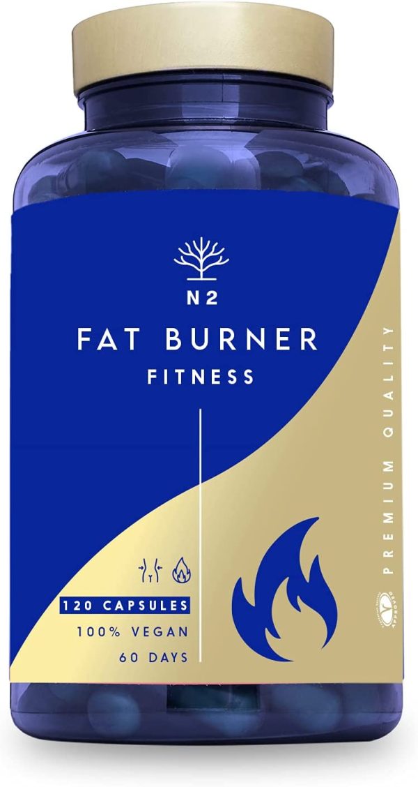 Brûleurs de Graisse Extra Fort pour Hommes et Femmes Naturel Puissant Minceur. Fat Burner Amincissant Thé Vert Guarana L-Carnitine Café Vert.120 Capsules Végétal Certifié VÉGAN.UE.N2 Natural Nutrition – Image 3