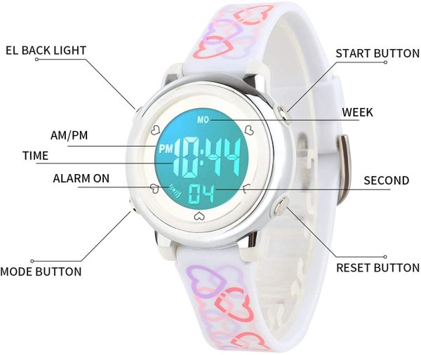 etows? Gar?ons Filles Quartz Montre Num¡§?Rique Sport LED Montre ¡§?tanche 50 m ¡§?Tudiants Enfants 's Montre Poignet ¡­