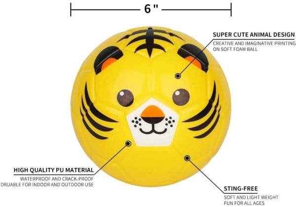 BORPEIN Ballon de Football Pro Mini, Ballon de Mousse de Style Animal de 6 Pouces pour Enfants - Matériel de Protection de l'environnement pour débutant, Doux et Plein d'entrain – Image 5