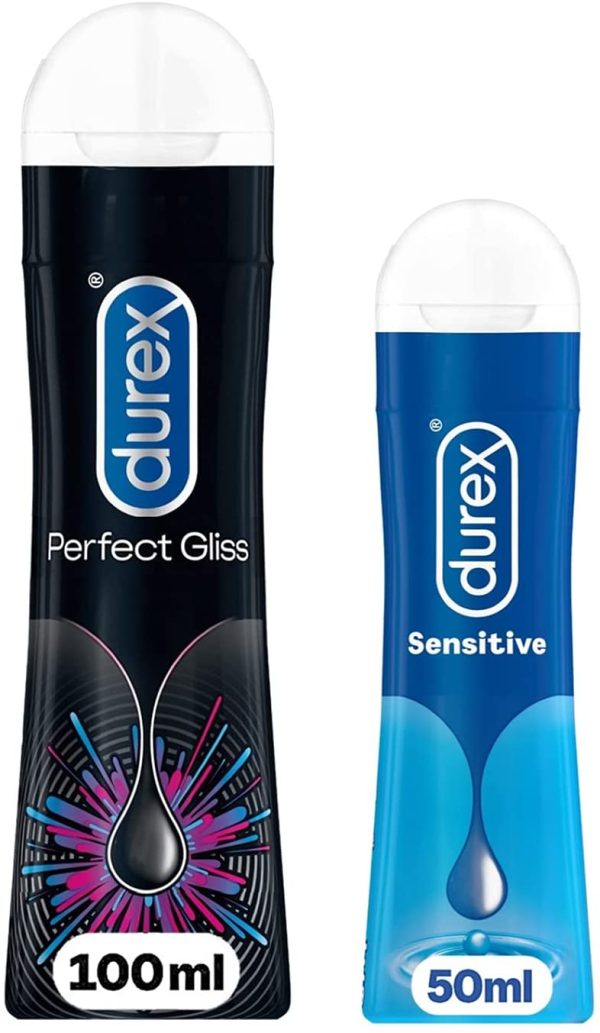 Durex - Lot de 2 Gels Lubrifiants intimes sexuels - Perfect Gliss Lubrifiant Anal Silicone 100ml - Gel Sexuel Intime Sensitive 50ml – Image 6