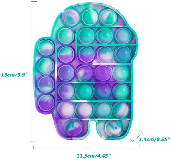 Pop IT Among us Cadeau Enfant | Fidget Toy Pop Bubble en Silicone -Lutte Contre Le Stress et l’anxiété- Idéal pour la Concentration et Ses capacités sensorielles (Among US) – Image 4