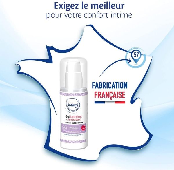 INTIMY CARE - Gel Lubrifiant & Hydratant Haute Tolérance - Muqueuses Sensibles - Hypoallergénique - A base d'extrait de coton - 150 ml