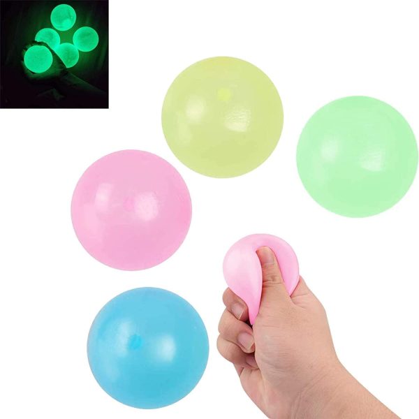 FOHYLOY 4 pièces de Jeu de Capture de Balle Collante, Boules collantes Globbles, Boule Murale Collante Fluorescente, Boules Anti-Stress, pour lanxiété, Le TDAH et lautisme (45mm) – Image 9