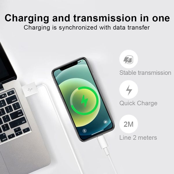 Chargeur iPhone [Certifié Apple MFi] 2 x 6 pieds Câbles USB vers Lightning Câble de charge Transfert de synchronisation de données Compatible avec iPhone 13 12 11 Pro Max XS XR X 8 7 SE iPad – Image 7