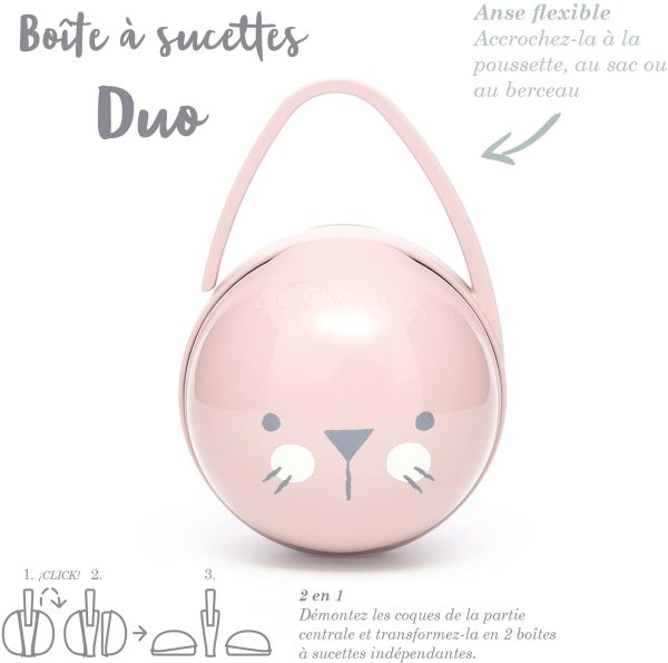 Suavinex Boîte à Sucettes Duo avec Capacité pour 2 Sucettes, Rose – Image 2