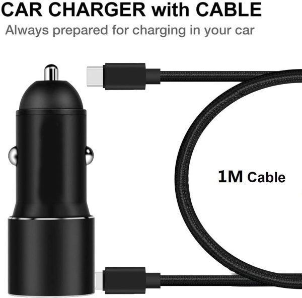 Chargeur Voiture USB C PD &QC 3.0 pour Iphone 11 12/13 Pro/12 Pro Max/12 Mini/Se 2020 XR XS X 8 7/8 Plus,XS Max,Chargeur Auto Allume Cigare Rapide 36W Power Delivery/Quick Charge 3.0+1M Cable USB C