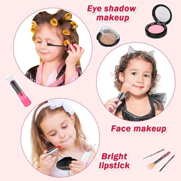 Sanlebi Faux Maquillage Enfant Jouet Filles, 22PCS Malette Maquillage Jouet Ensemble De Maquillage Beauté Cadeau Fille 3 4 5 Ans – Image 3