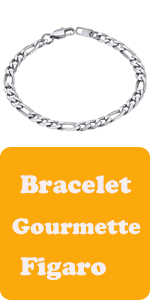 Bracelet Homme Acier Inoxydable Gourmette Femme Figaro Argent Chaine Poignet Garçon Collier Fille