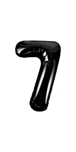 Ballon en aluminium en forme de chiffre 7 Noir 86,4 cm