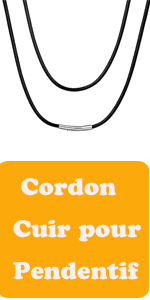 cordon cuir homme pour pendentif