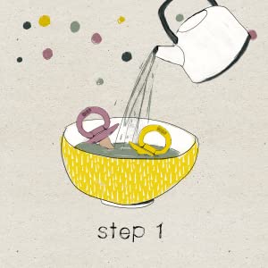 Mettez les tétines dans un bol propre. Versez de l’eau bouillante dessus.