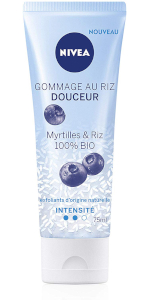 NIVEA Gommage Riz Douceur Exfoliant Graine Riz Japonica Myrtille BIO Soin Visage Peau Normale