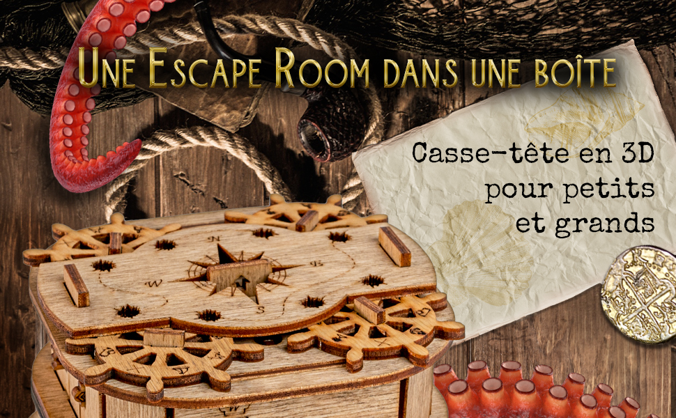 escape room jeu de reflexion logique stratgie cassette en bois denqu in a Box 3D Coffret cadeau