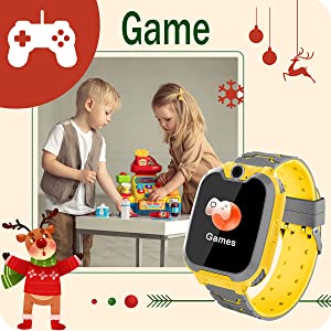 Montre de Jeu avec Appareil Photo Lecteur de Musique Mode Scolaire Réveil Appels