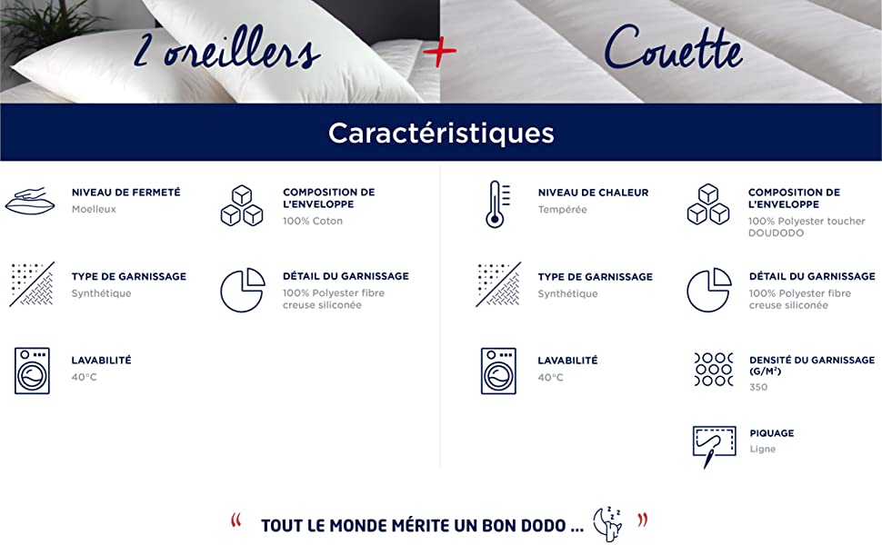 pack couette + oreillers CELIA