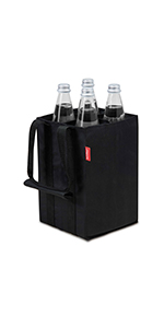 bottle-bag, tasche für flaschen Flaschentasche Flaschen schwarz bag carrier Dosentasche Weintasche B