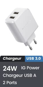 chargeur usb A 24w