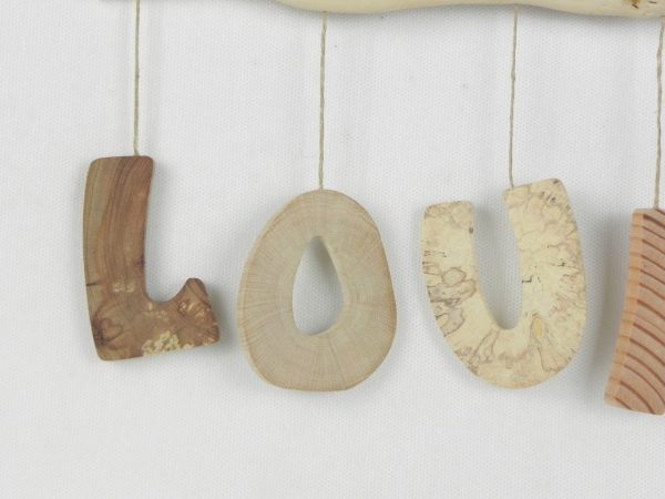 Prénom, lettres en bois, déco enfant/bébé, cadeau de naissance, mobile en bois avec prénom, fait main en bois naturel – Image 4