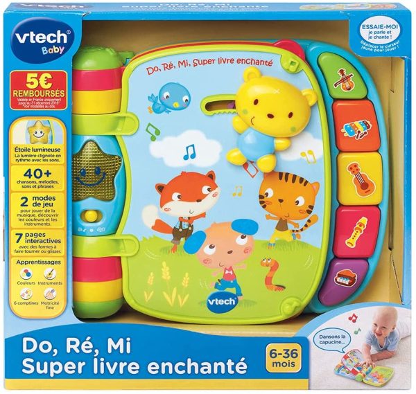 Vtech - 166705 - Jouet Musical - Do, Ré, Mi Super Livre Enchanté - Bleu - Version FR – Image 3