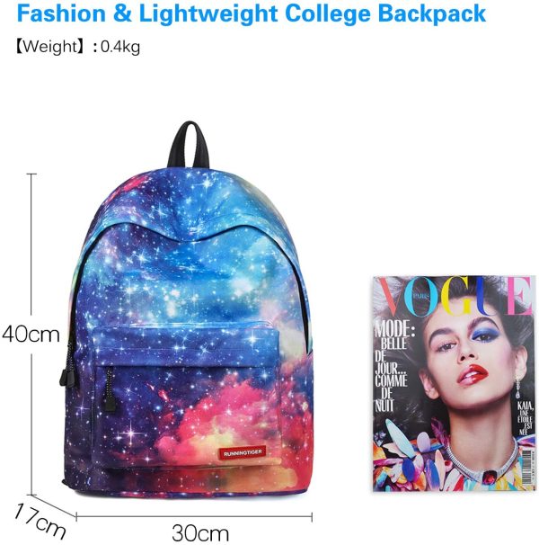 FANDARE Sac À Dos Sacs Galaxy Scolaires Cartables Adolescent Sacs D'école Loisir Garçons Filles Sacs de Voyage Cartables Femmes Multicolore Daypack Enfant Imperméable Polyester Bleu L – Image 2