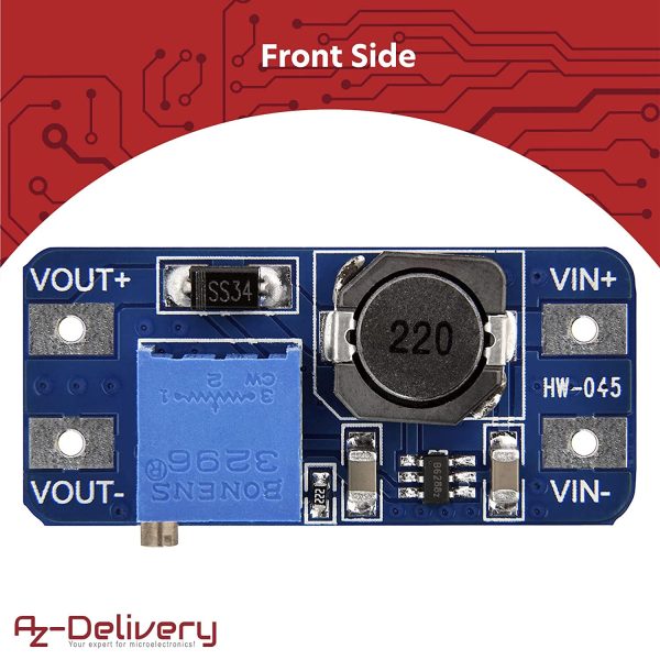 AZDelivery 5 x MT3608 DC Adaptateur d'alimentation DC Step Up Power Supply Module Compatible avec Arduino incluant Un E-Book! – Image 5