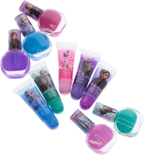 Disney Frozen - Townley Girl Ensemble de maquillage cosmétique pour les filles avec des autocollants pour vernis à ongles brillant à lèvres - 11 pièces | Cadeau d'anniversaire pour les filles 3 ans+ – Image 8