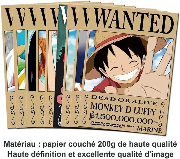 Wanted Posters 28,5 cm × 19,5 cm, Poster Manga Nouvelle édition Affiche Papier Kraft, Lot de 24 – Image 4