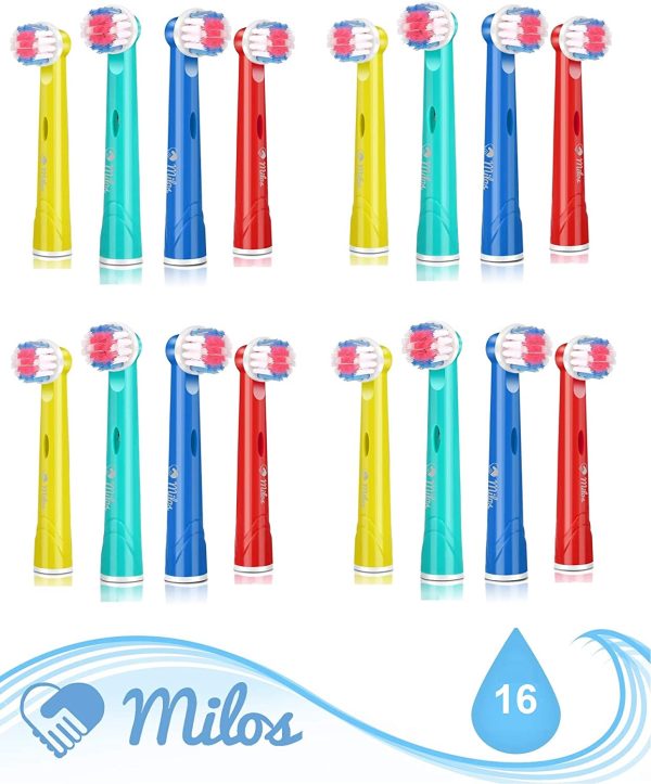 Brossettes de Rechange Électriques Enfants Milos (Pack de 16) Compatibles avec les Brossettes Oral B Enfant Braun de Rechange, Brossettes Oral B Enfants Électriques Premium Compatibles – Image 4