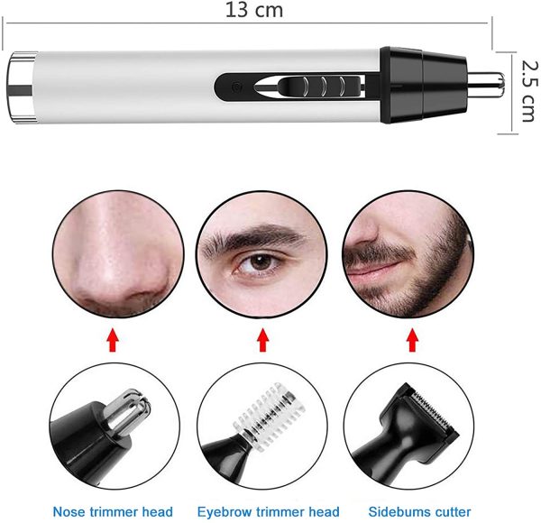 Tondeuse Nez et Oreille- 4 en 1 USB rechargeable Tondeuse électrique pour le nez et les oreilles ,Tondeuse à sourcils indoloreet professionnelle pour les hommes et les femmes,Tondeuse Nez – Image 7