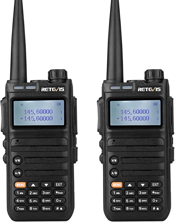 RA685 Radio Bidirectionnelle Double Bands, Portable Ham Radio, Longue Portée Talkie Walkie, FM Radio, Rechargeable Mesure de Fréquence Émetteurs-récepteurs pour Activité Radio(Noir, 2Pcs) – Image 9