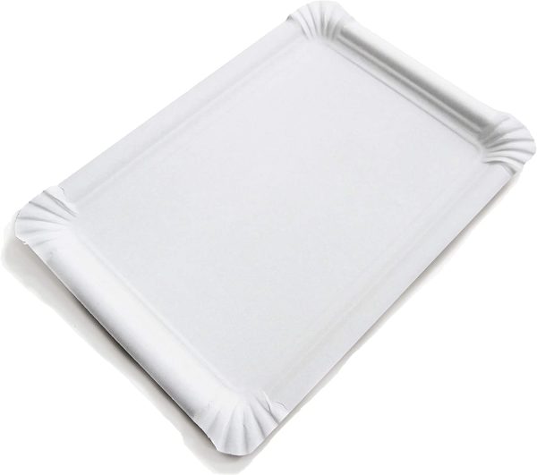 Lot de 20 Plateaux en Carton Blanc - Plateaux de Présentation pour Pâtisseries/Amuse-bouches/Buffets (23 x 16 cm) – Image 7