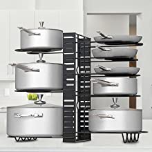 Toplife Porte-casserole couvercle rangement poele pour la cuisine