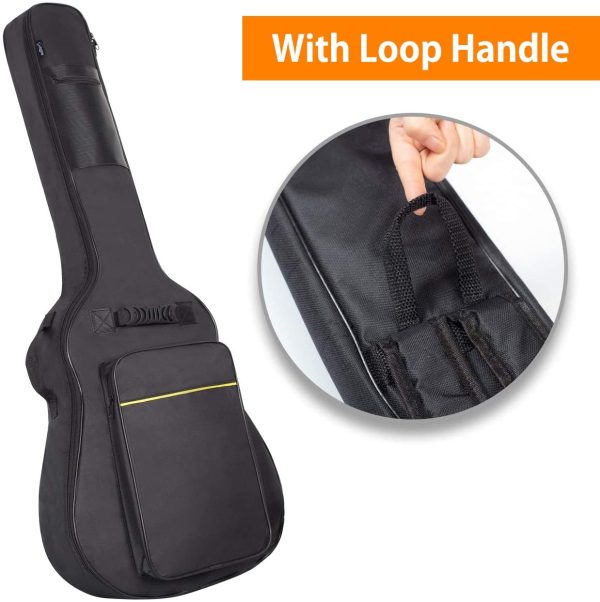 CAHAYA Housse de Guitare en Nylon Oxford Etui pour Guitare Etanche avec Poches Externes Housse pour Guitaire Classique et Guitare Acoustique Folk 39’??0’??1’?? Noir – Image 5