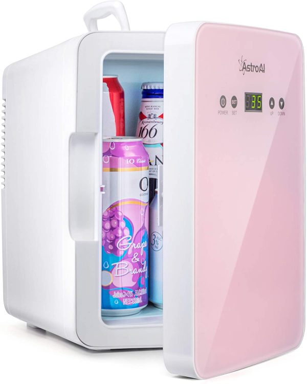 Mini Frigo de Chambre 6L / 8 Canettes - avec Régulateur de Température - Refroidisseur et Réchauffeur Thermoélectrique Portable 12V DC / 220V AC pour Maison et Voyage ROSE – Image 3